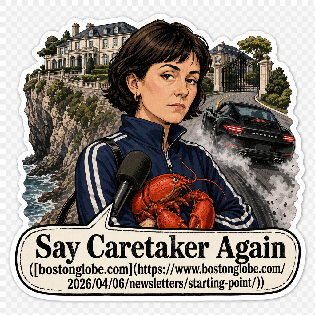 Say Caretaker Again Emily Sweeney Boston Globe Accent Sticker bostonglobe.com