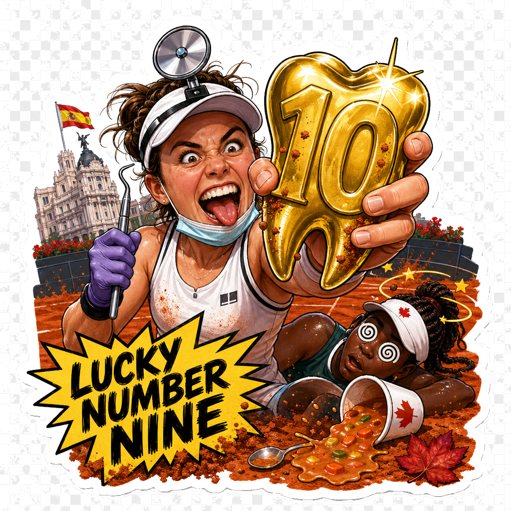 Caty McNally Lucky Number Nine Madrid Top 10 Upset Sticker