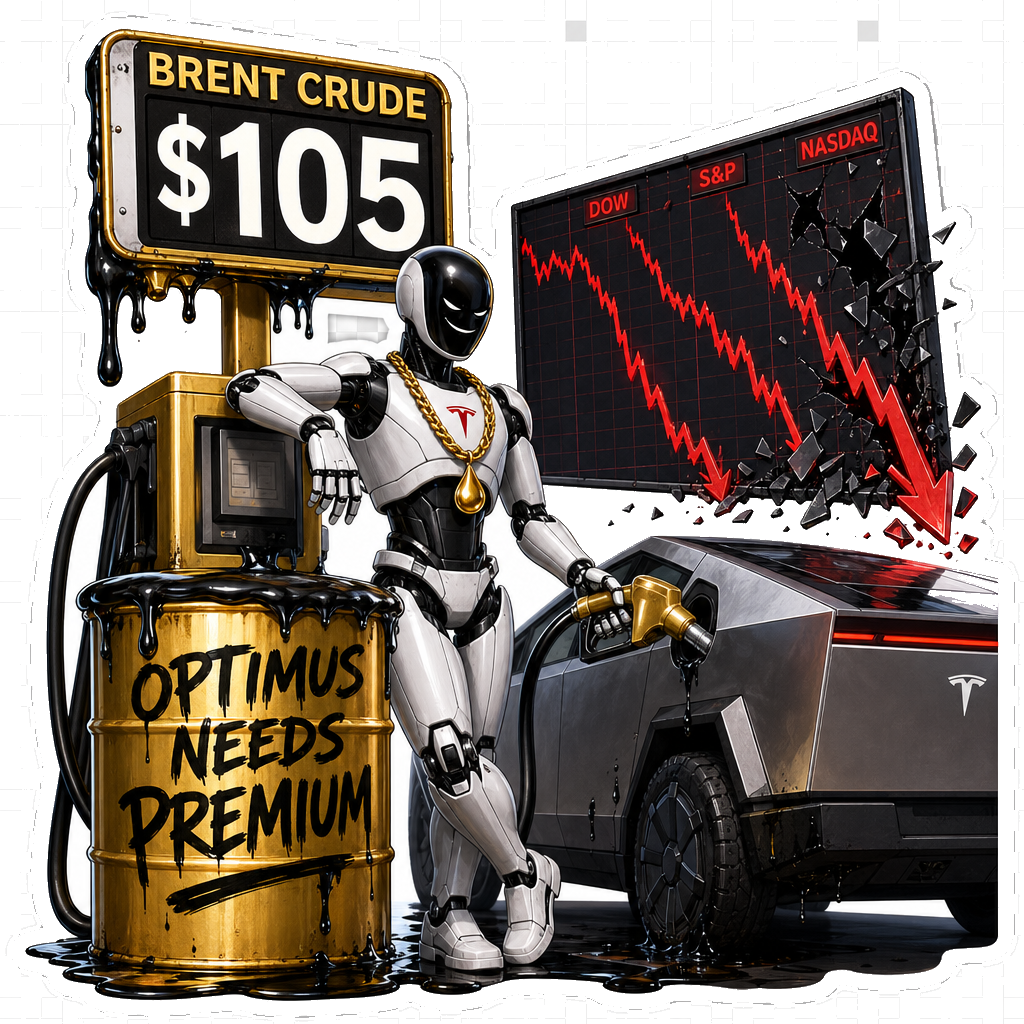 Optimus Needs Premium Tesla Oil Stock Market Sticker