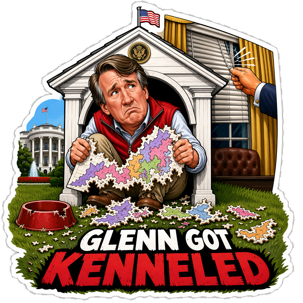 Glenn Youngkin Got Kenneled White House Doghouse Virginia Redistricting Sticker