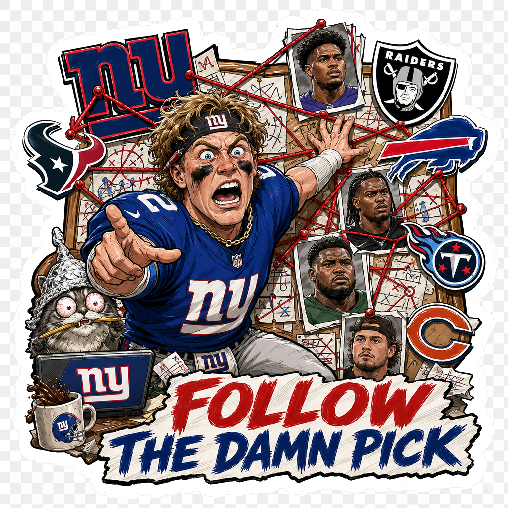Follow the Damn Pick Jaxson Dart Giants Trade Sticker