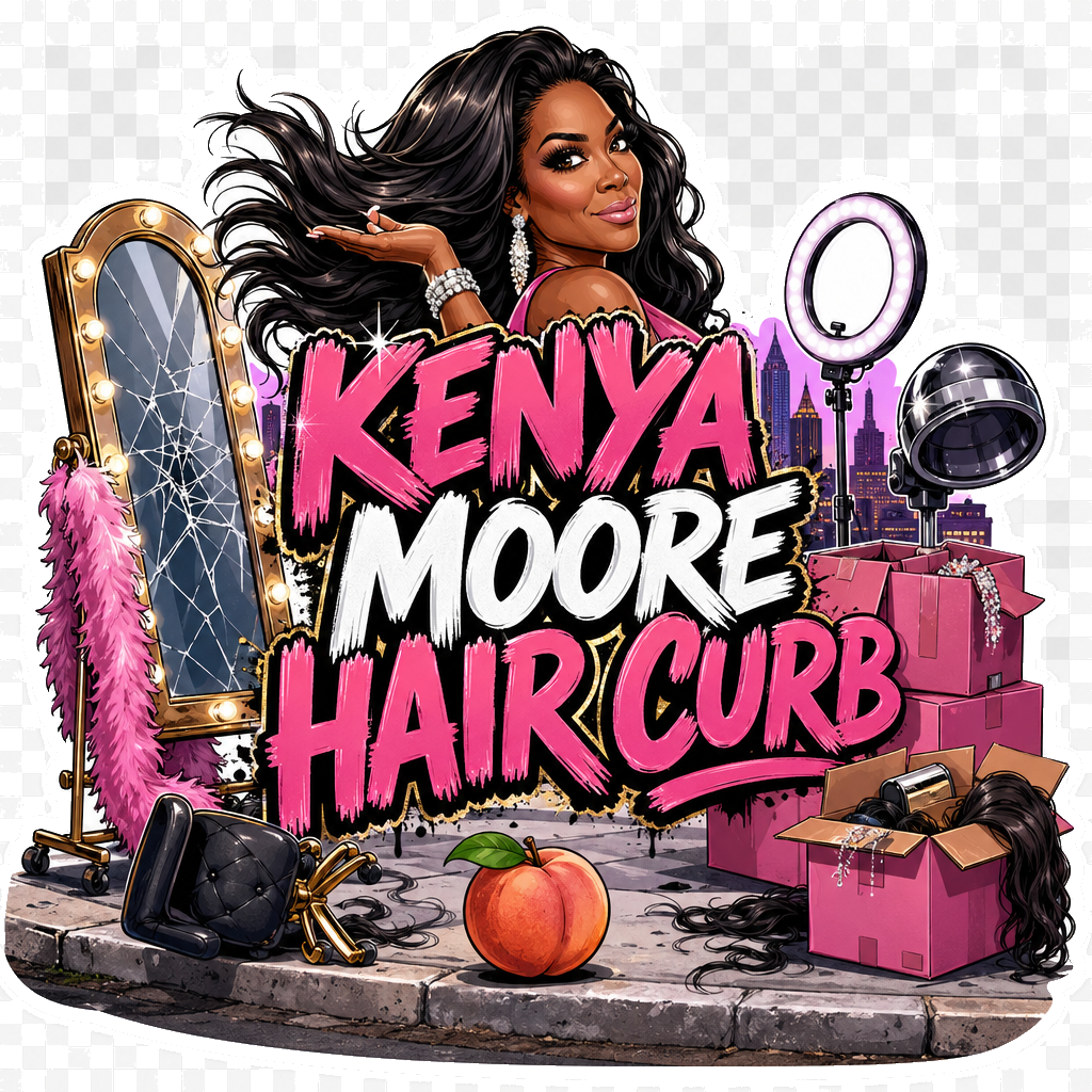 Kenya Moore Hair Curb RHOA Eviction Meme Sticker