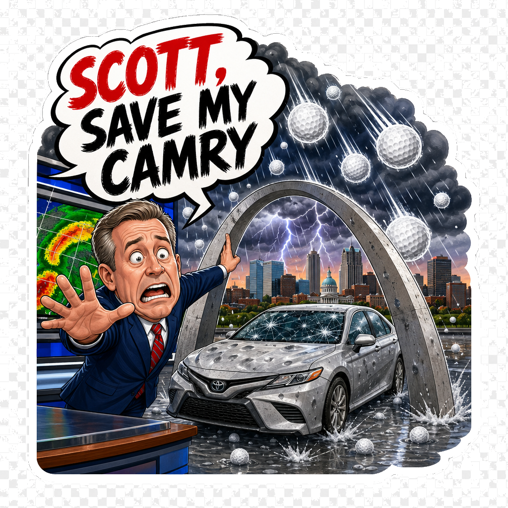 Scott Save My Camry KSDK Weather St. Louis Hail Sticker