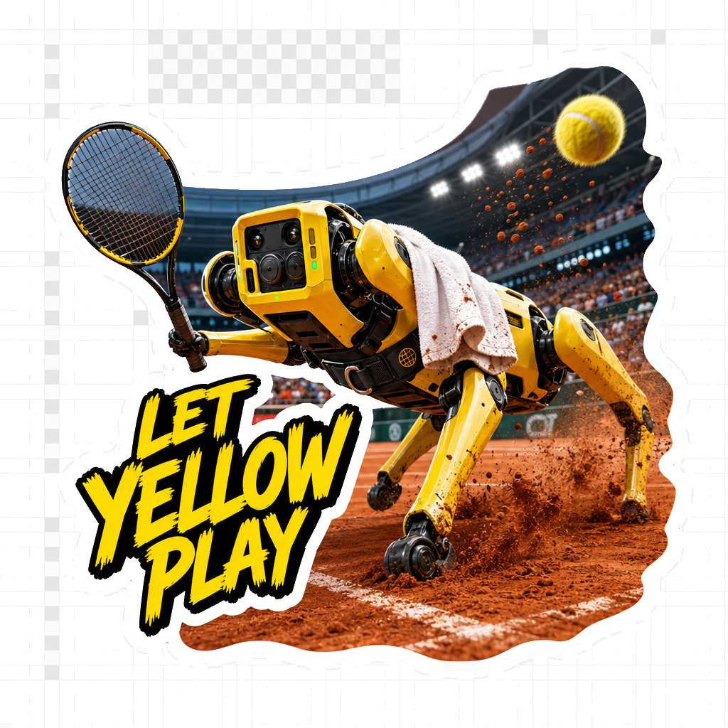 Mutua Madrid Open 2026 Yellow Robot Dog Sticker