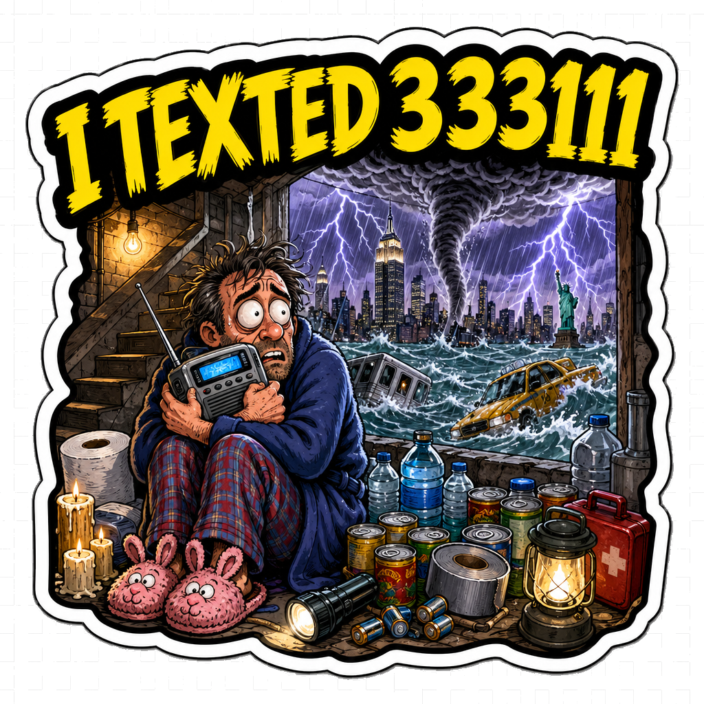 I Texted 333111 National Weather Service Storm Prep Sticker