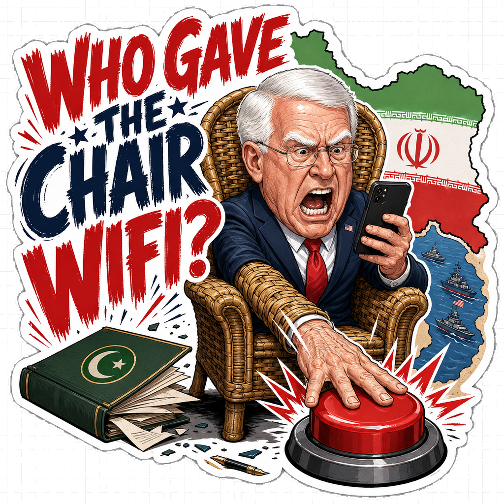 Who Gave the Chair WiFi Roger Wicker Iran Meme Sticker